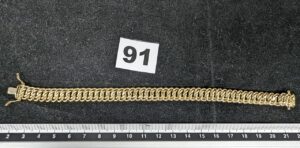 1 Bracelet maille américaine, neuf (L19cm) en or 750/1000 18k. PB 16,4g