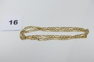 1 chaîne maille alternée en or 750/1000 (L60cm). PB 27,4g