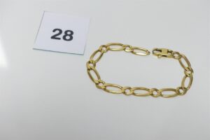 1 bracelet maille alternée en or 750/1000 (L22cm). PB 17,9g