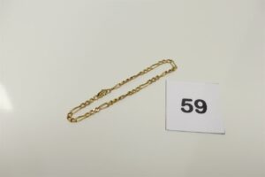 1 bracelet maille alternée en or 750/1000 (L20cm). PB 4,9g