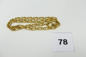 1 collier maille tressée en or 750/1000 (L50cm). PB 29,1g