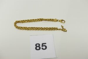 1 bracelet maille corde en or 750/1000 (cassé,L18cm). PB 5,5g