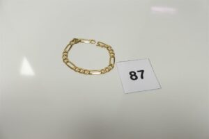 1 bracelet maille alternée en or 750/1000 (L18cm). PB 14g