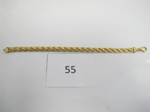 1 Bracelet en or 18k(750/1000)maille tréssée(L18cm).PB 11,4g.