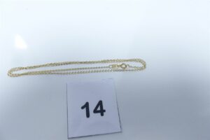 1 chaîne maille marine en or 750/1000 18k (L48cm). PB 2,5g