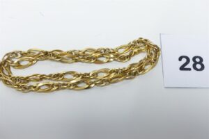 1 collier maille tressée en or 750/1000 18K (L51cm). PB 15,5g