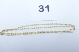 1 chaîne maille alternée en or 750/1000 18k (L44cm). PB 3,7g