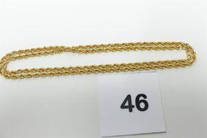 1 chaîne maille corde en or 750/1000 18K (L59cm). PB 6,9g