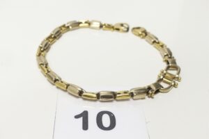 1 Bracelet bicolore, maille articulée en or 750/1000 18k (L22cm). PB 19,8g