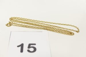 1 Chaîne maille forçat en or 750/1000 18k (L50cm). PB 4,7g
