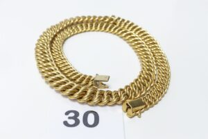 1 Collier maille américaine en or 750/1000 18k (petit choc, L47cm). PB 35,4g