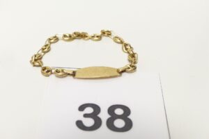 1 Bracelet gourmette détérioré en or 750/1000 18k. PB 2,56g