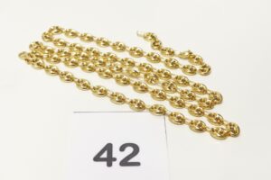 1 Chaine maille grain de café en or 750/1000 18k (L61cm). PB 21g