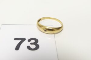 1 Bague demi-jonc en or 750/1000 18k (chaton vide, td61). PB 2,5g