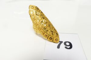 1 Bague forme marquise en or 875/1000 21k motif central ouvragé (td64). PB 4,3g