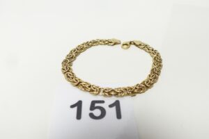 1 Bracelet maille royale en or 375/1000 9k (un peu abimé, L19cm). PB 4,8g