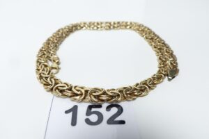 1 Collier maille royale en or 375/1000 9k (L48cm). PB 12,3g