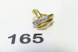 1 Bague en or 750/1000 18k ornée d'un rang de petits diamants (td54). PB 7,3g