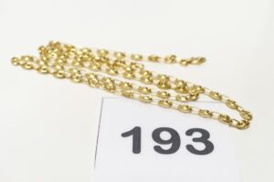 1 Chaîne maille grain de café en or 750/1000 18k (fermoir à fixer, L44cm). PB 7,2g