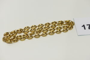 1 Collier maille grain de café en or 750/1000 18k (L60cm). PB 28,6g