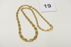 1 Collier maille forçat en or 750/1000 18k (L43cm). PB 19g