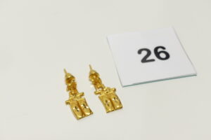 1 Paire de pendants ouvragés en or 916/1000 22k. PB 4,6g
