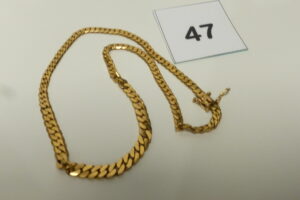1 Collier maille gourmette en or 750/1000 18k (L40cm). PB 31,5g