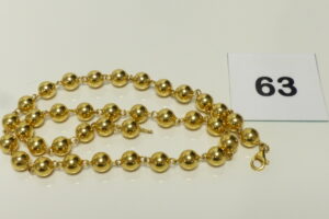 1 Collier boules en or 750/1000 18k (L45cm). PB 21,4g