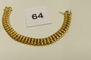 1 Bracelet maille américaine en or 750/1000 18k (L19cm). PB 19,5g