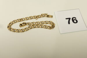 1 Bracelet maille tressée en or 585/1000 14k (L20cm). PB 10,1g
