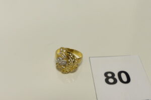 1 Bague en or 750/1000 18k, motif central orné de petites pierres (td61).PB 4,1g
