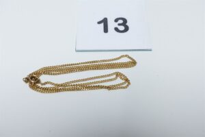 1 Chaîne maille gourmette en or 750/1000 18k (L46cm). PB 2,9g