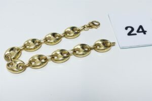 1 Bracelet maille grain de café en or 750/1000 18k (L18cm). PB 17,2g