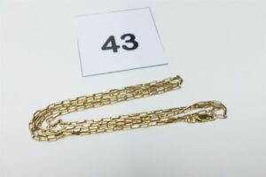 1 chaîne maille forçat en or 750/1000 18k (L66cm). PB 6,1g