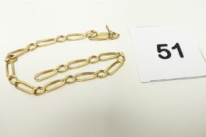 1 Bracelet maille alternée détérioré en or 750/1000 18k. PB 11,8g