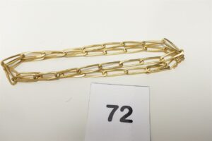 1 Chaîne maille alternée en or 750/1000 18k (L60cm). PB 33,3g