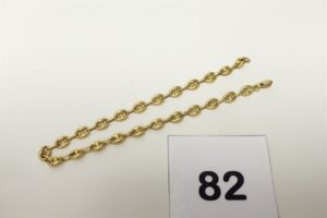 1 Bracelet maille grain de café en or 750/1000 18k (fermoir à fixer, L22cm). PB 5,9g