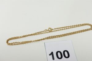 1 Chaîne maille cheval en or 750/1000 18k (L56cm). PB 6,5g
