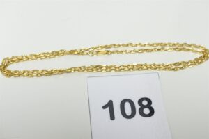 1 Chaîne maille forçat en or 750/1000 18k (L54cm). PB 5,6g