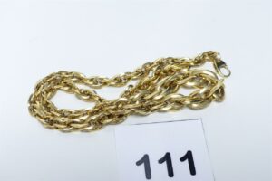 1 Collier maille tréssée creuse en or 750/1000 18k (L45cm). PB 13,5g