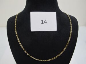 1 Chaine en or 18k(750/1000)maille cheval(L68cm).PB 11,08g.