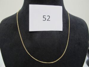 1 Chaine or 18 k (750/1000) maille cheval(L42cm).PB 2,99g.