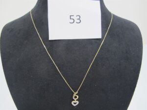 1 Collier or 18 k (750/1000)à décor de coeurs(L46cm).PB 1,73g.