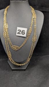 1 Sautoir maille filigranée alternée (L188cm) en or 750/1000 18k. PB 30,73g