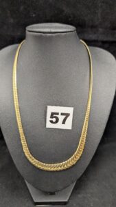 1 Collier maille anglaise en chute (L42cm) en or 750/1000 18k. PB 13,16g