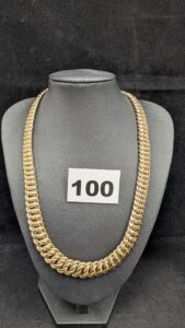1 Collier maille américaine (L44cm) en or 750/1000 18k. PB 33,1g