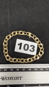 1 Bracelet maille gourmette (L19cm) en or 750/1000 18k. PB 9,45g