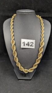 1 Collier maille corde graduée (L47cm) en or 750/1000 18k. PB 24,64g