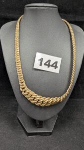 1 Collier maille américaine graduée (L45 cm) en or 750/1000 18k. PB 26g