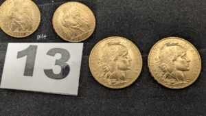 2 Marianne de 20fr année 1907 900/1000 21,6k . PB 12,9g